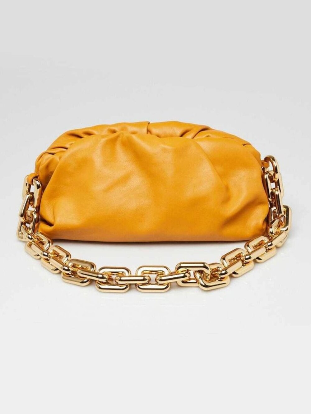 Bottega Veneta Gold Leather Chain Pouch Bag